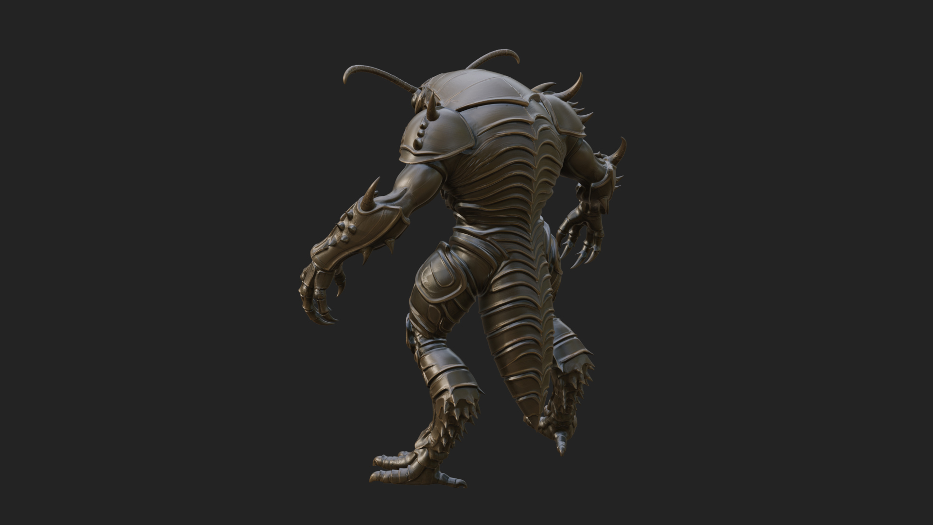 Armored Insect Beast Statue Design 3 3D Print Model 3D Model
