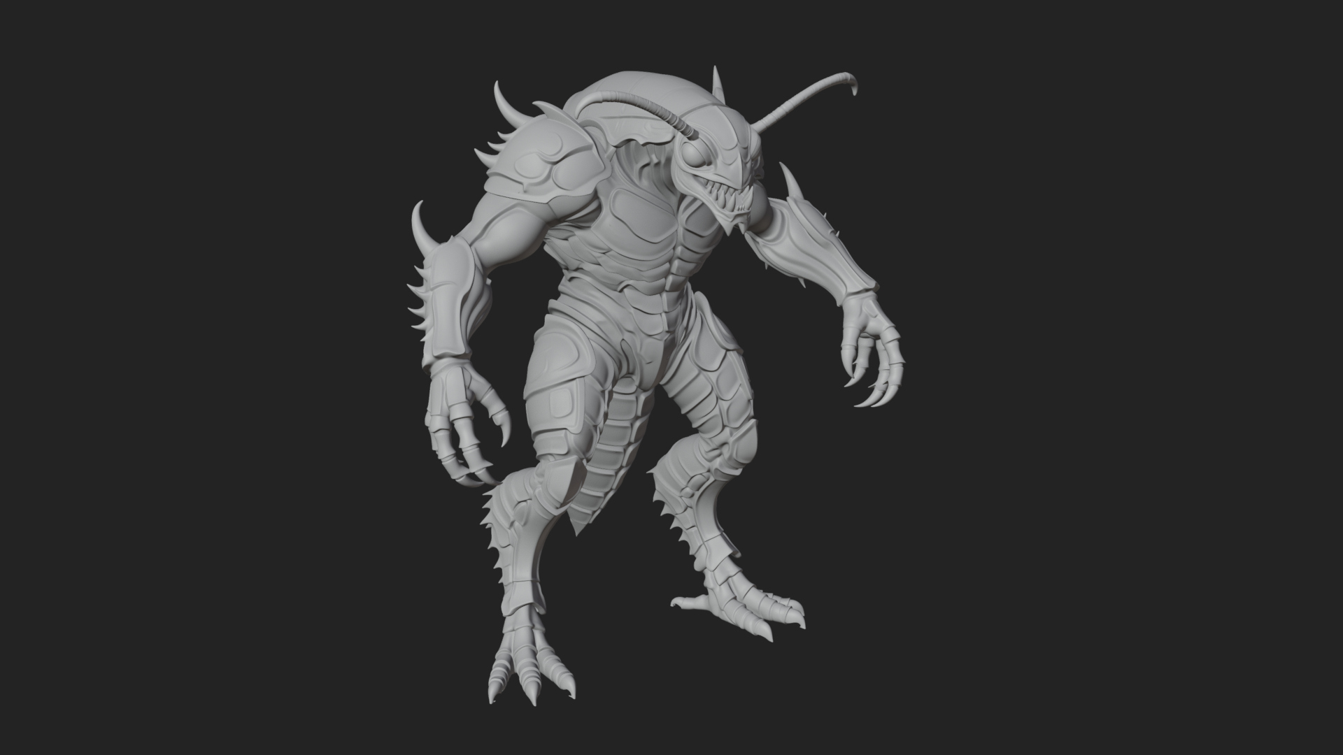 Armored Insect Beast Statue Design 3 3D Print Model 3D Model