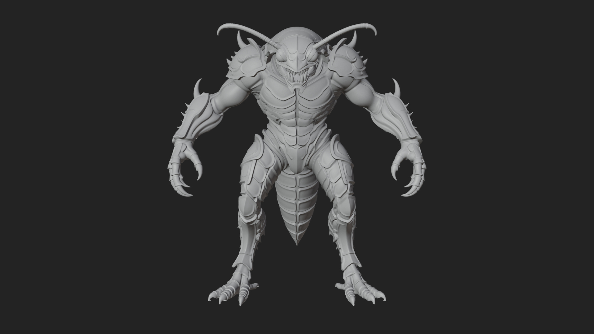 Armored Insect Beast Statue Design 3 3D Print Model 3D Model