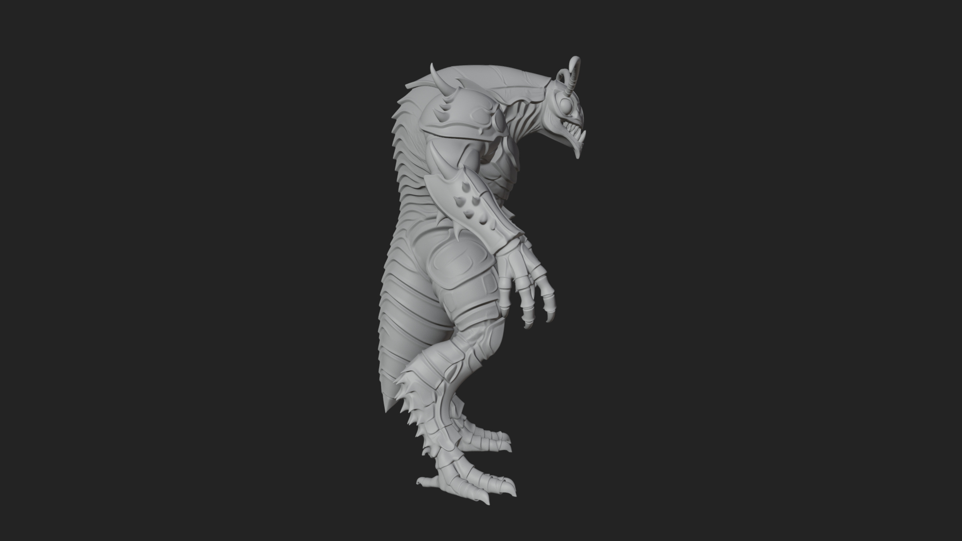 Armored Insect Beast Statue Design 3 3D Print Model 3D Model