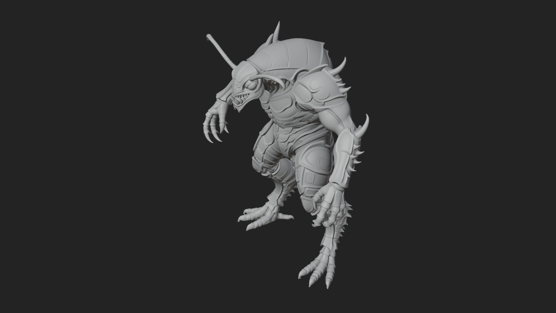 Armored Insect Beast Statue Design 3 3D Print Model 3D Model