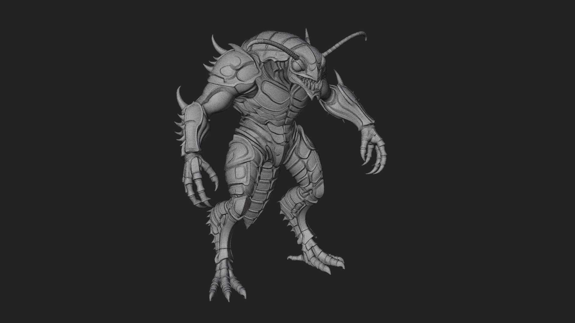Armored Insect Beast Statue Design 3 3D Print Model 3D Model