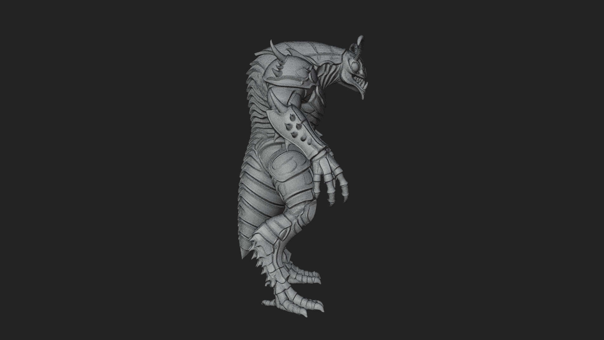 Armored Insect Beast Statue Design 3 3D Print Model 3D Model