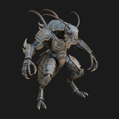 Armored Insect Beast Statue Design 4 3D Print Model