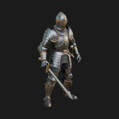 Armored Knight Statue Design 10 3D Print Model