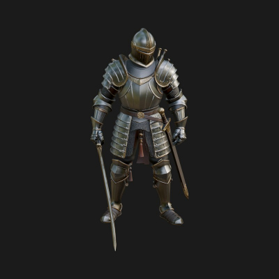 Armored Knight Statue Design 11 3D Print Model