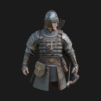 Armored Knight Statue Design 14 3D Print Model