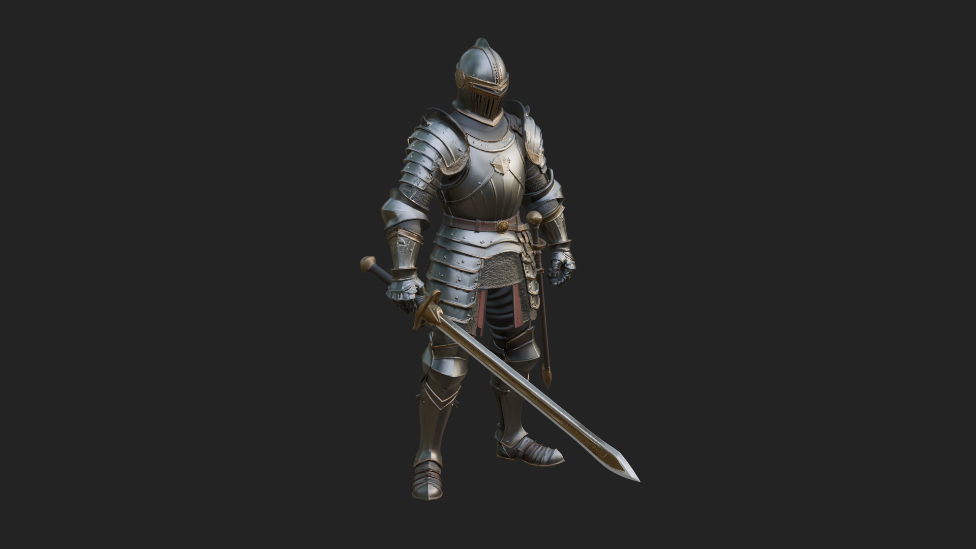 Armored Knight Statue Design 16 3D Print Model 3D Model