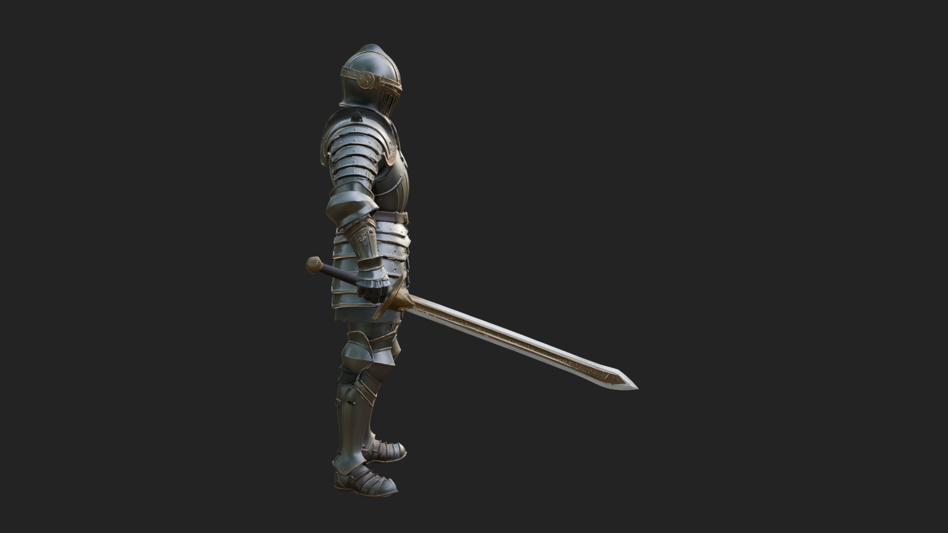Armored Knight Statue Design 16 3D Print Model 3D Model
