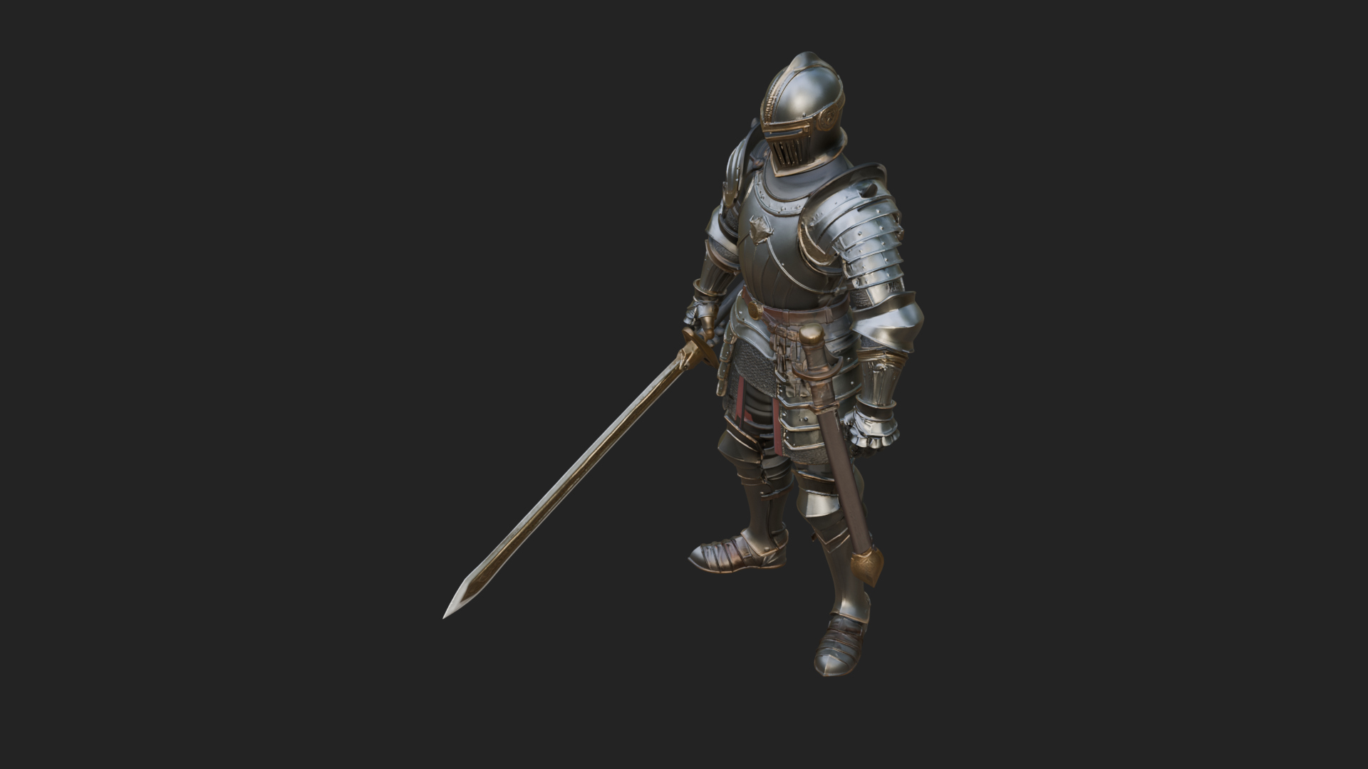 Armored Knight Statue Design 16 3D Print Model 3D Model