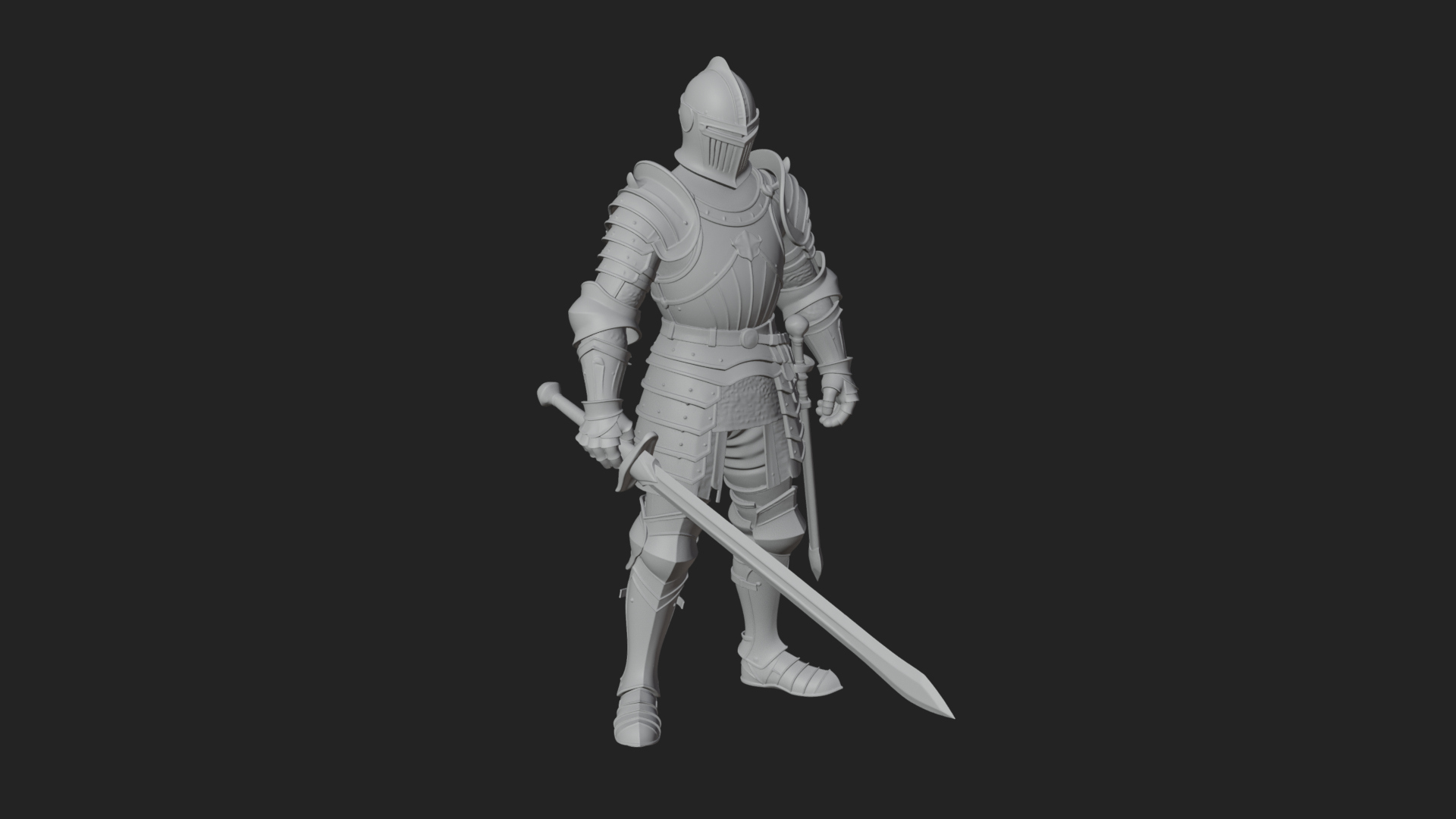 Armored Knight Statue Design 16 3D Print Model 3D Model