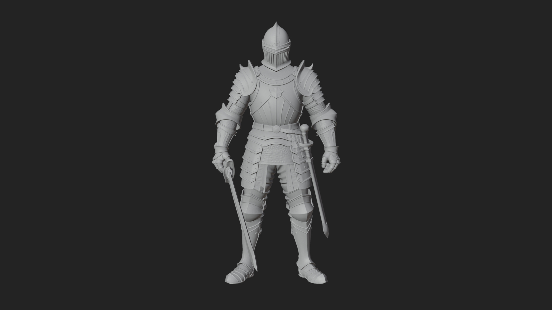 Armored Knight Statue Design 16 3D Print Model 3D Model