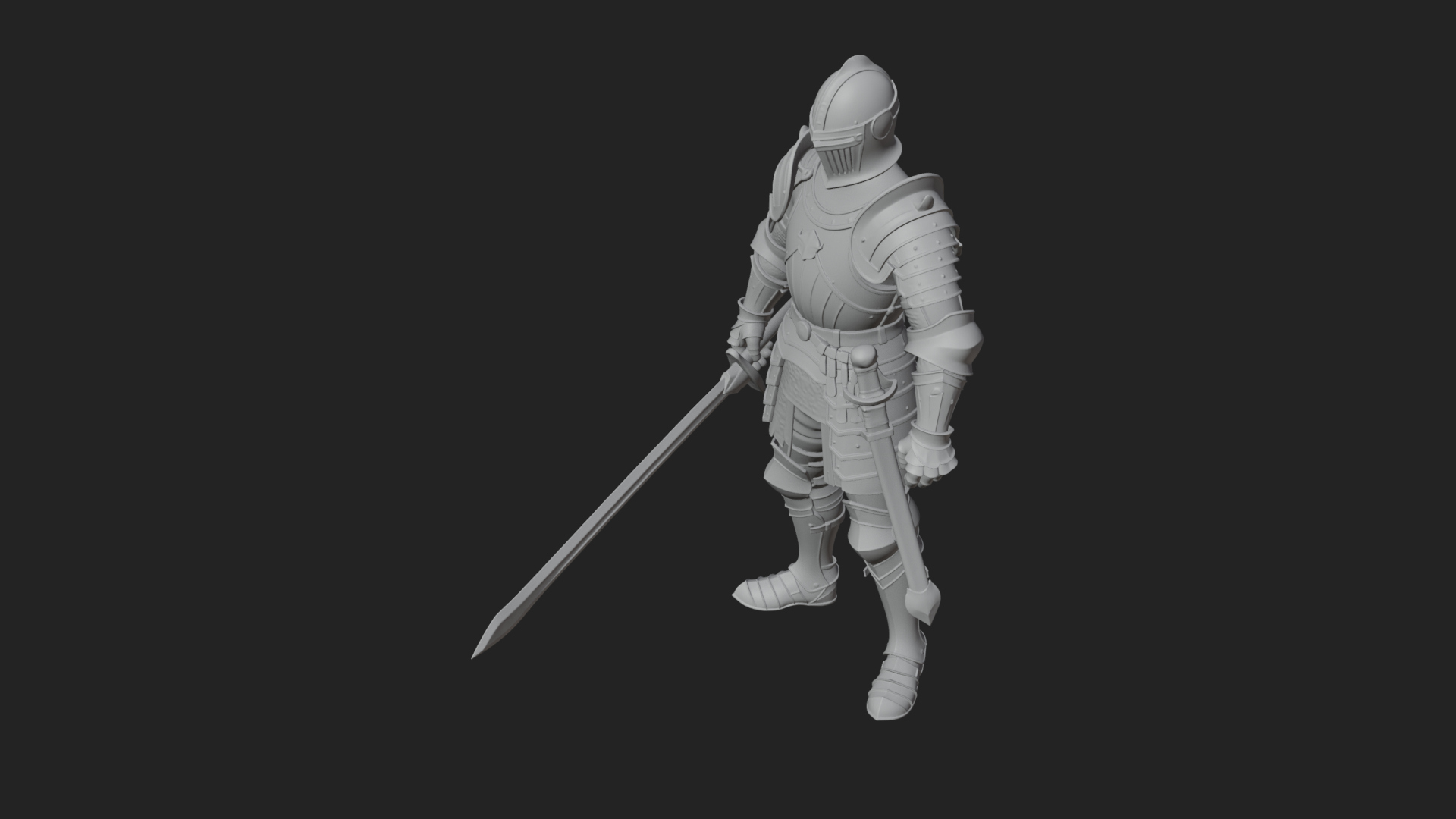 Armored Knight Statue Design 16 3D Print Model 3D Model