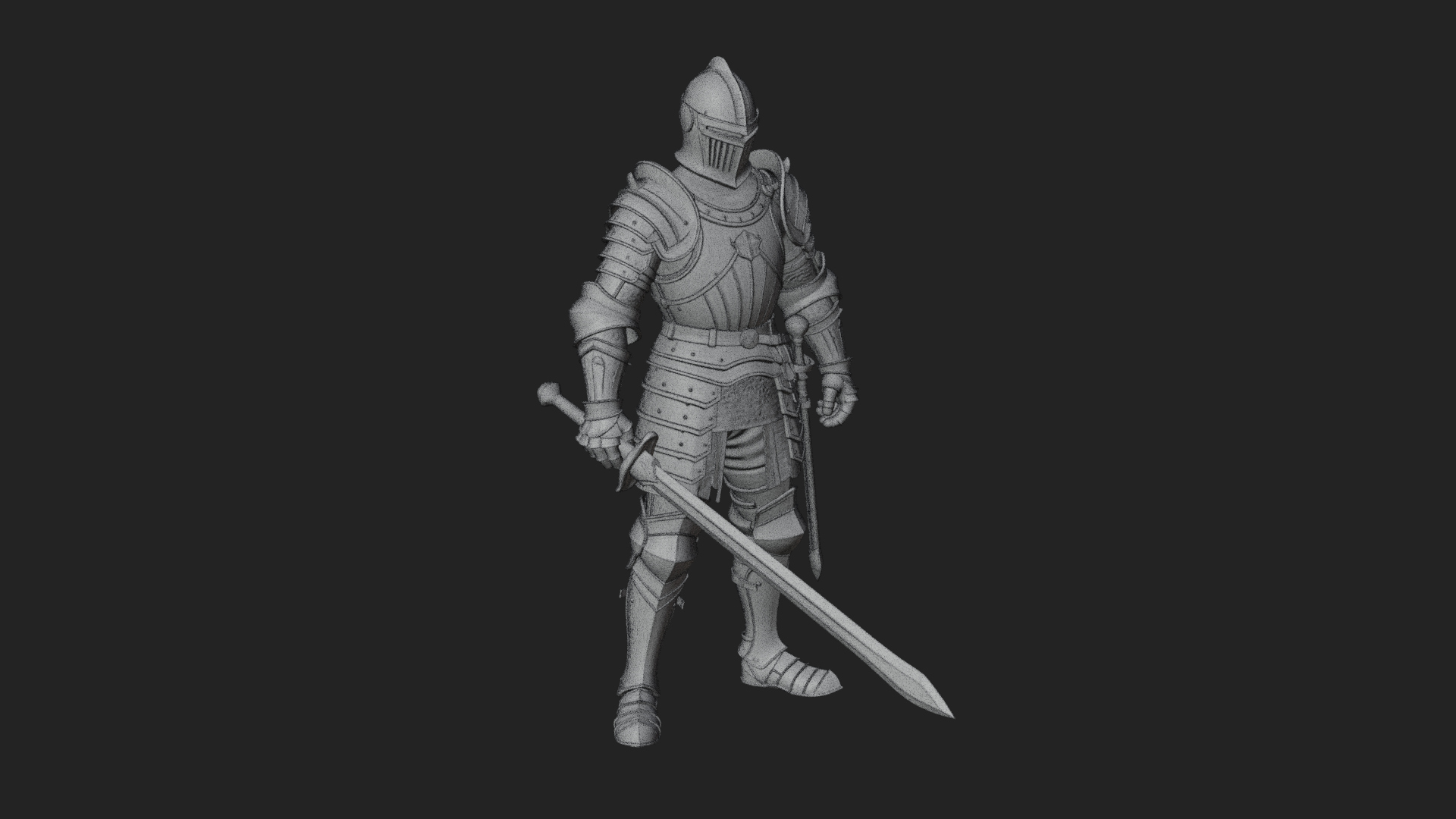 Armored Knight Statue Design 16 3D Print Model 3D Model