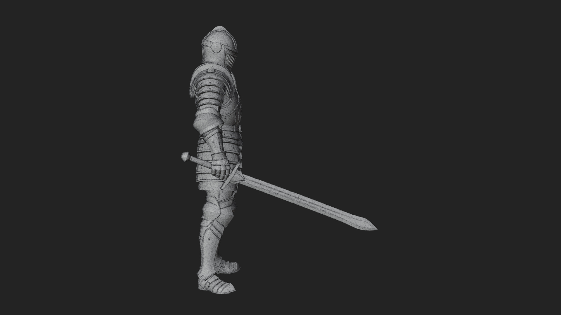 Armored Knight Statue Design 16 3D Print Model 3D Model