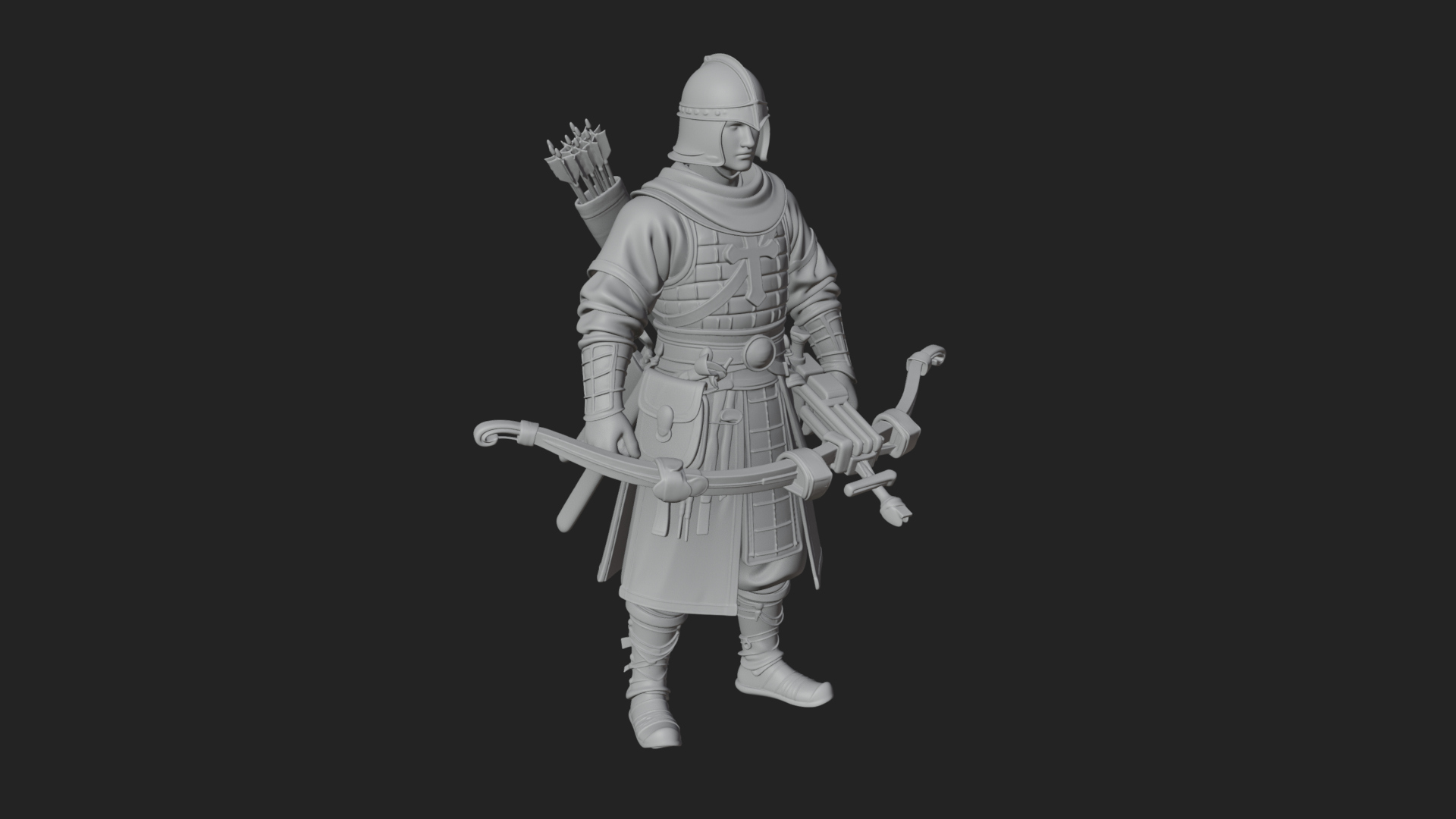 Armored Knight Statue Design 19 3D Print Model 3D Model
