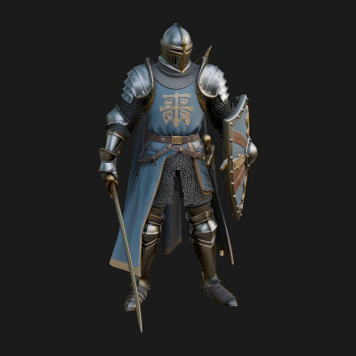 Armored Knight Statue Design 2 3D Print Model