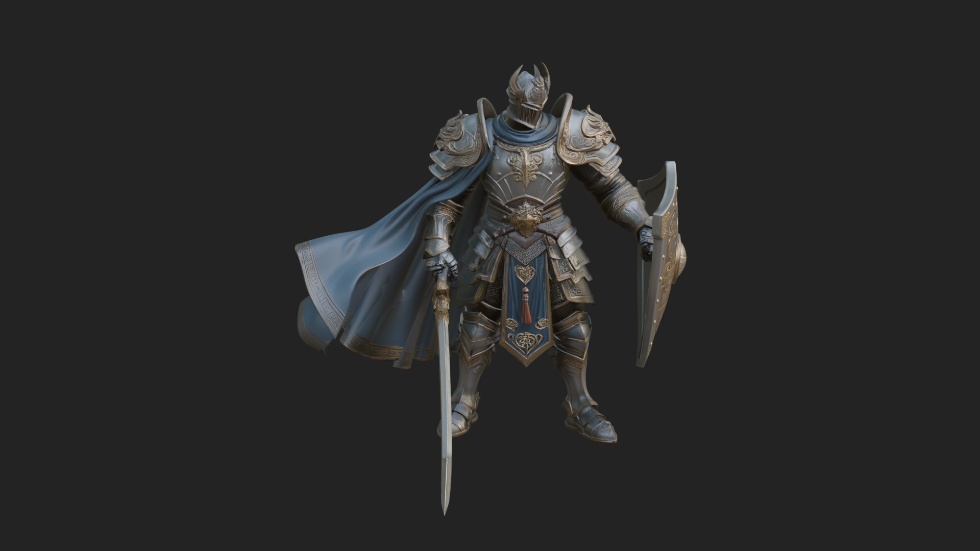 Armored Knight Statue Design 20 3D Print Model 3D Model