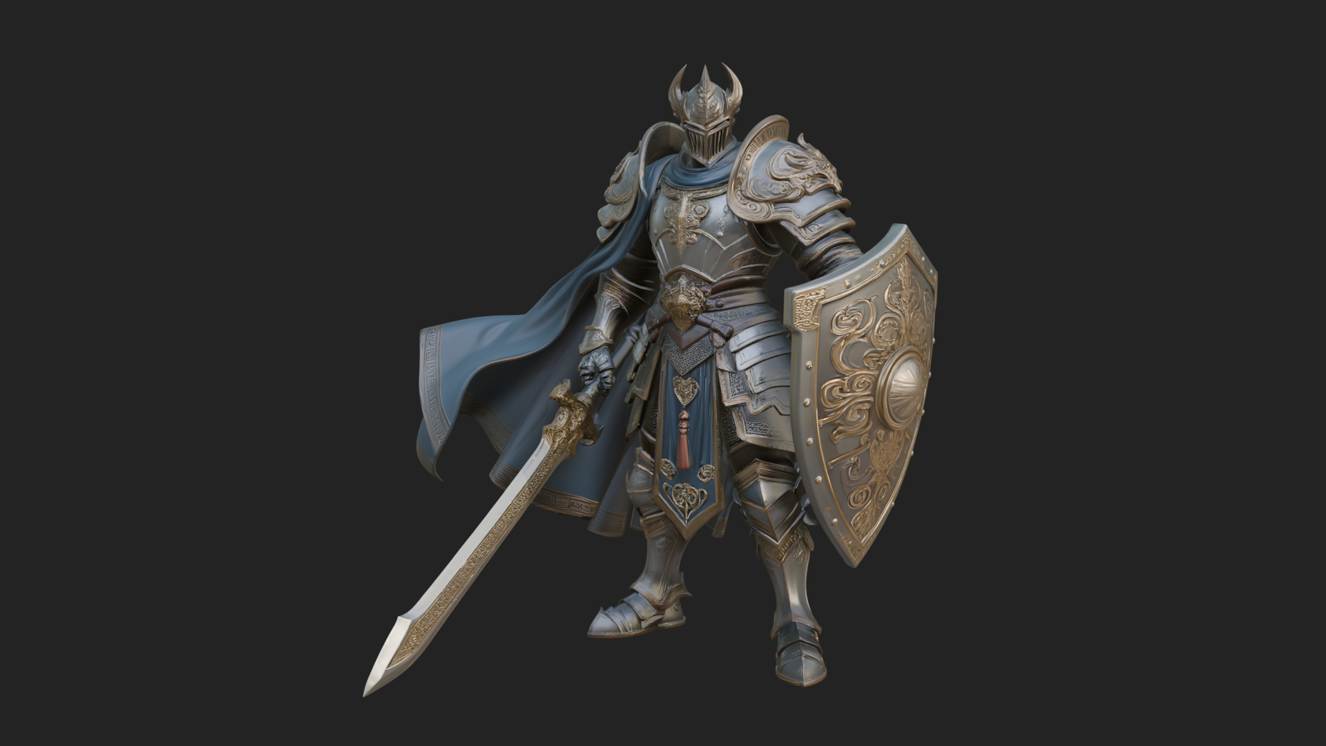 Armored Knight Statue Design 20 3D Print Model 3D Model