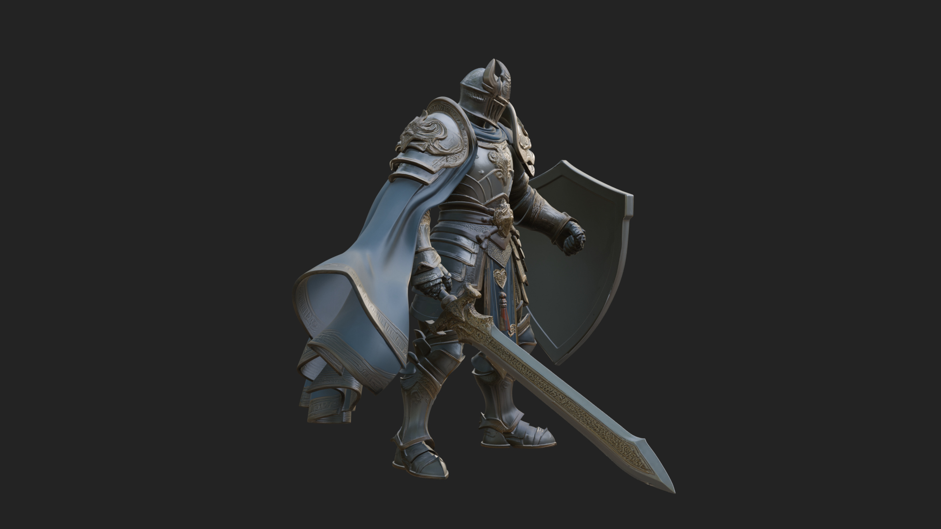 Armored Knight Statue Design 20 3D Print Model 3D Model
