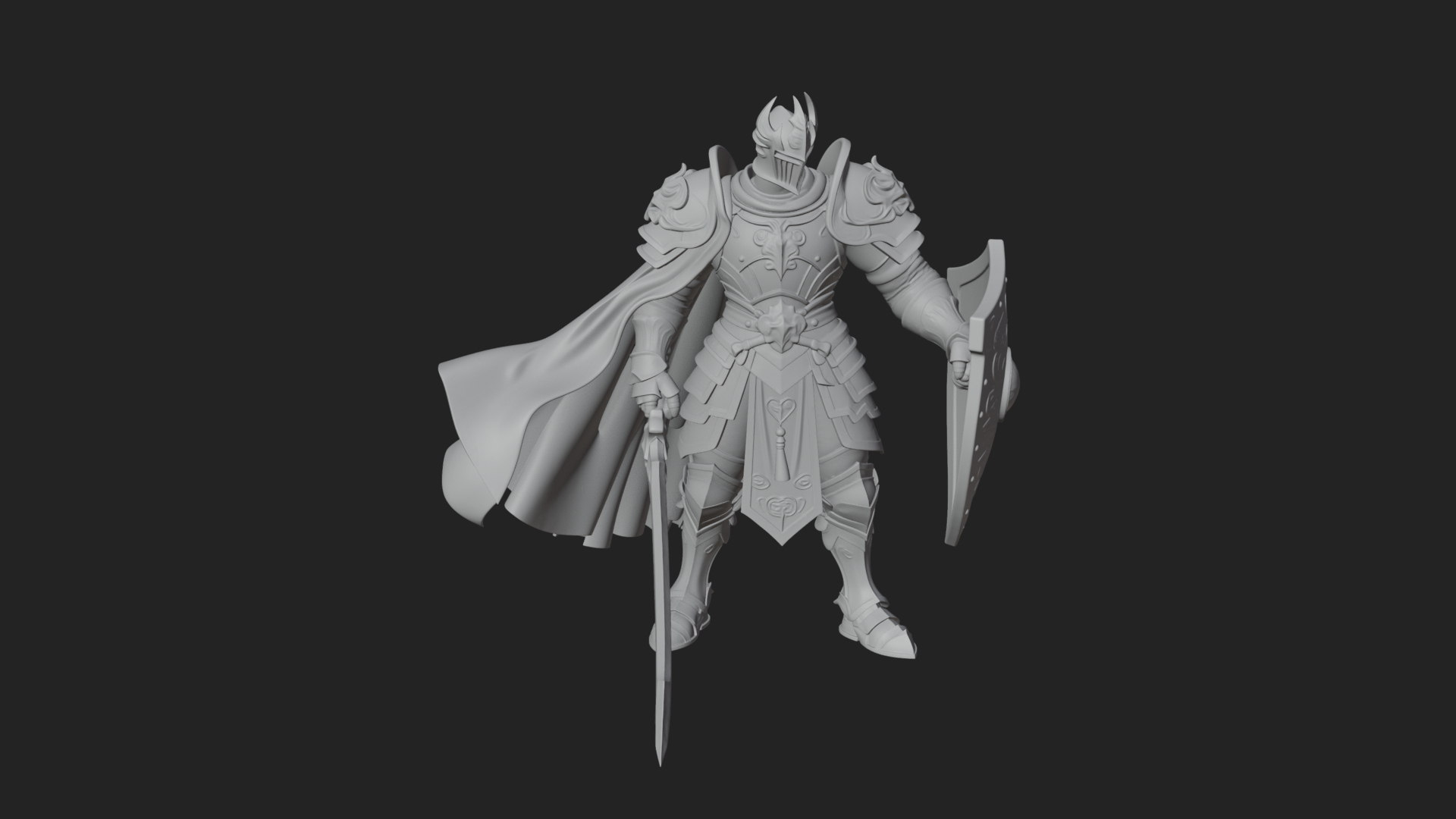 Armored Knight Statue Design 20 3D Print Model 3D Model