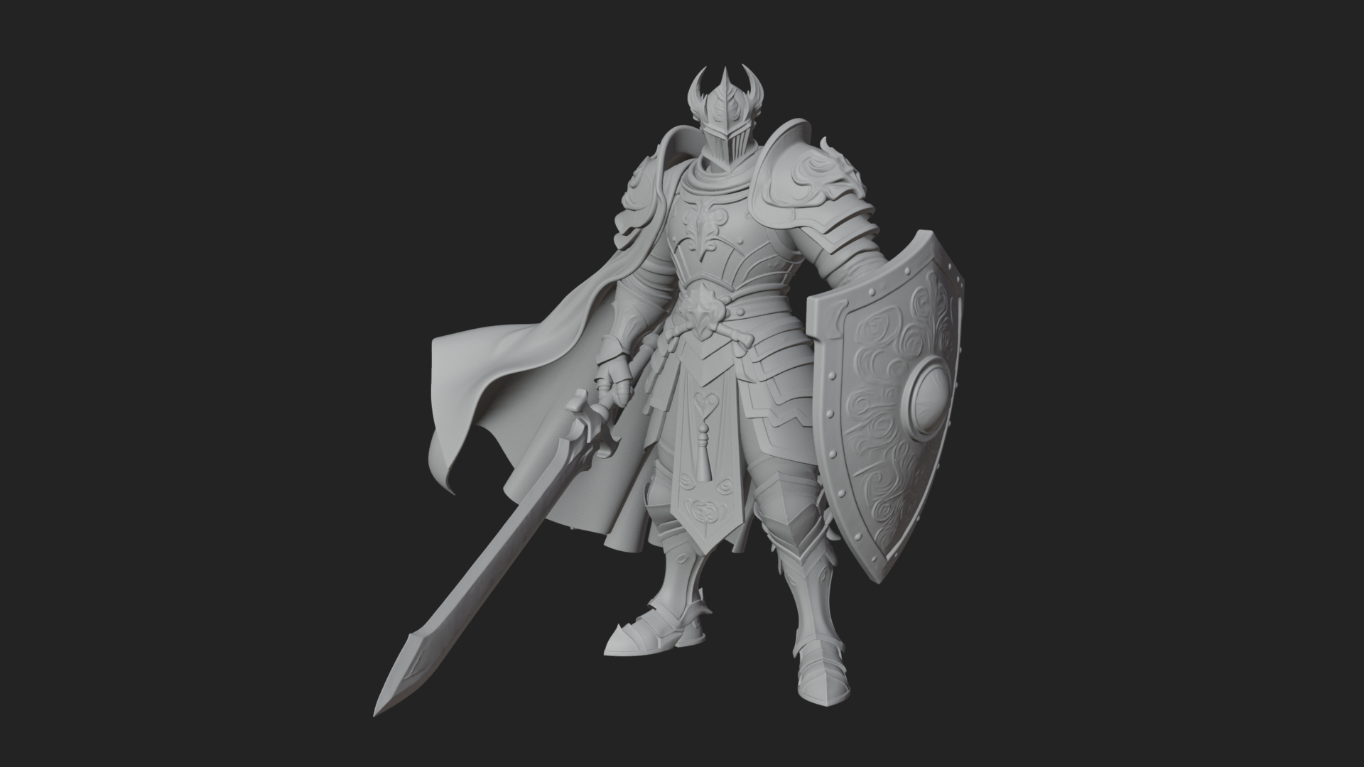 Armored Knight Statue Design 20 3D Print Model 3D Model