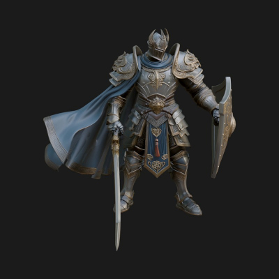 Armored Knight Statue Design 20 3D Print Model