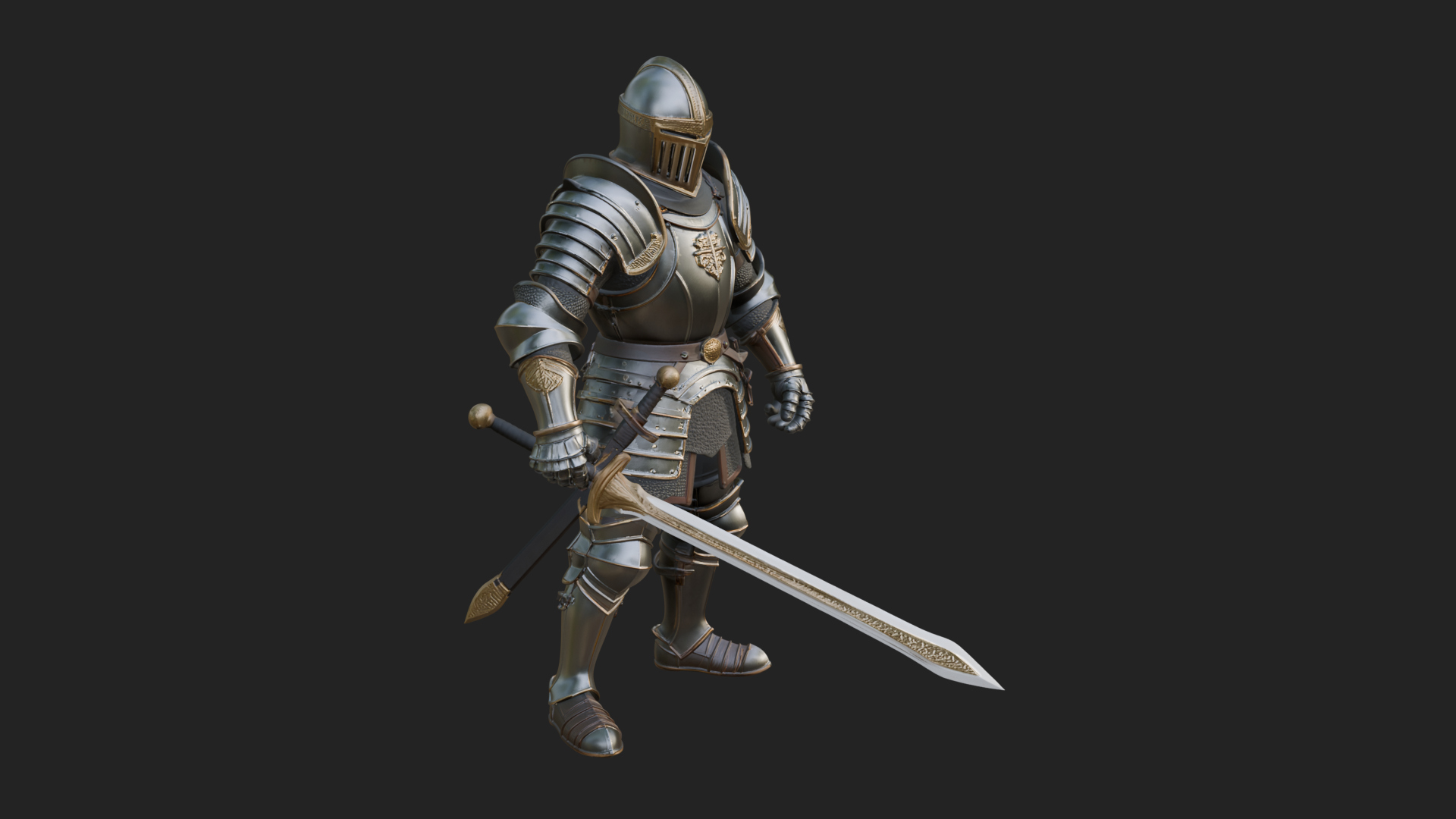 Armored Knight Statue Design 21 3D Print Model 3D Model