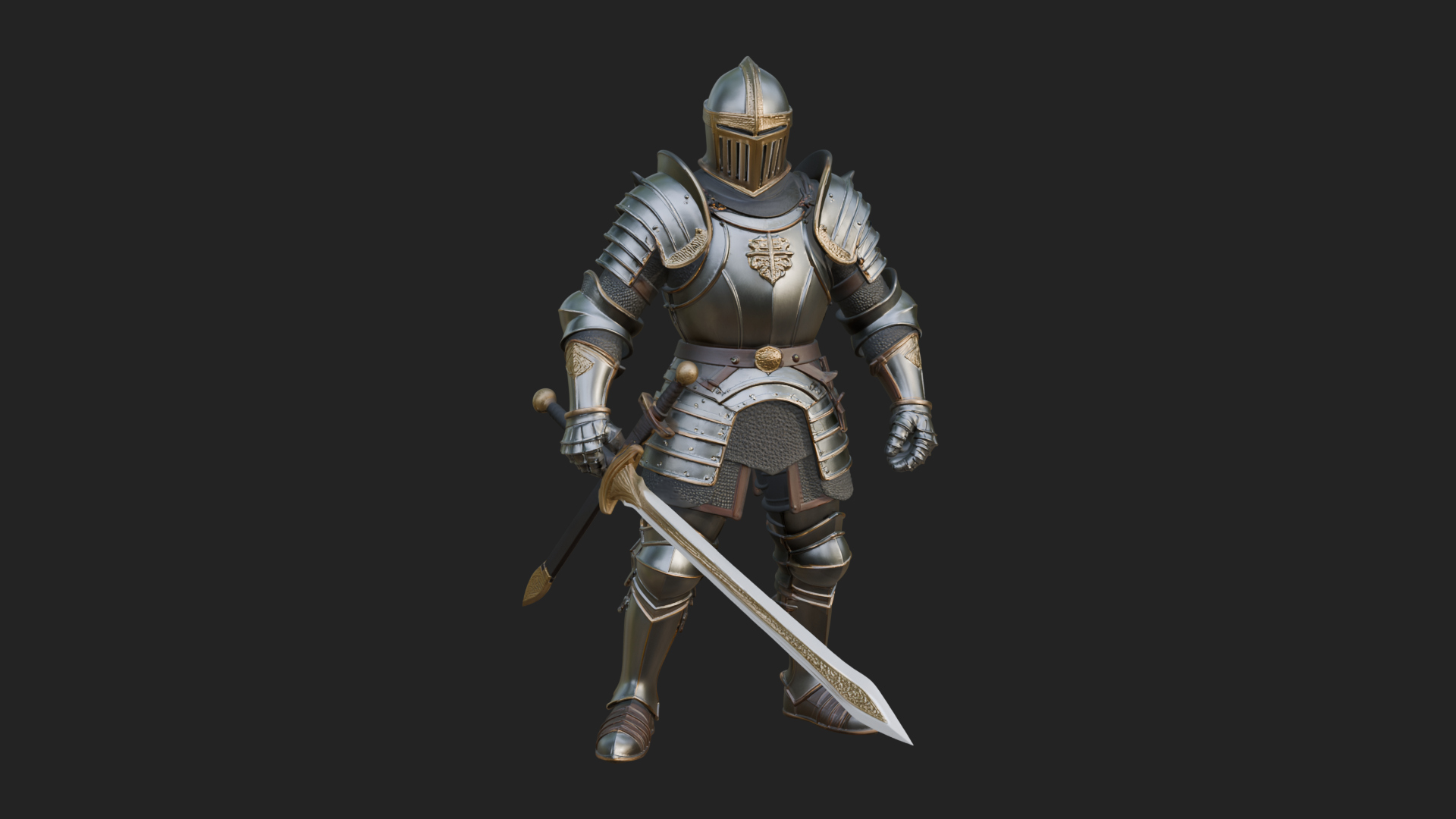Armored Knight Statue Design 21 3D Print Model 3D Model