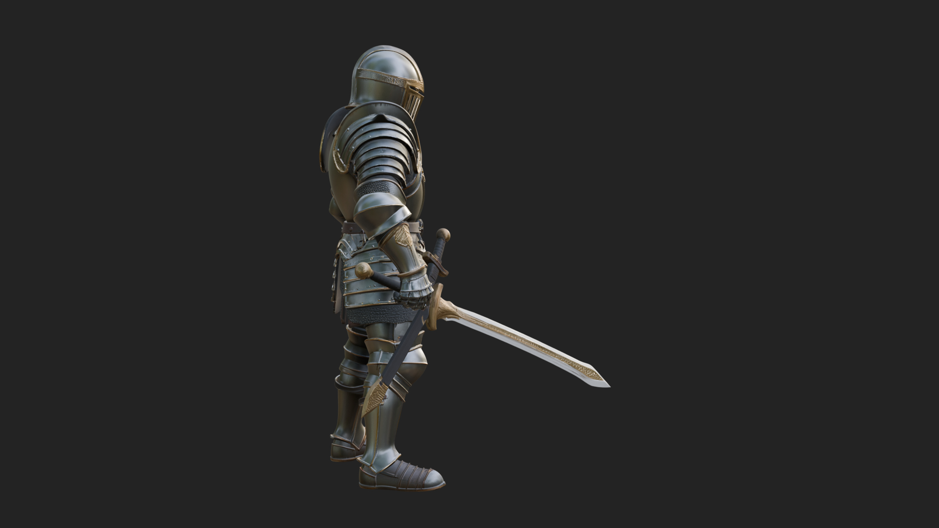 Armored Knight Statue Design 21 3D Print Model 3D Model