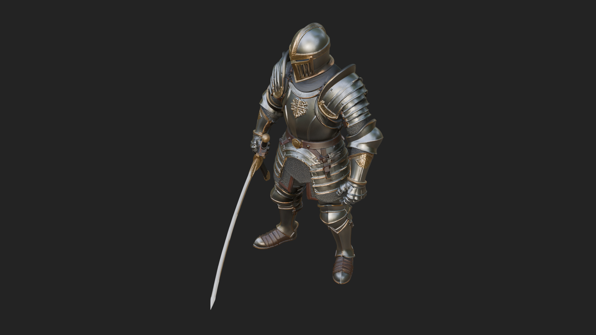 Armored Knight Statue Design 21 3D Print Model 3D Model