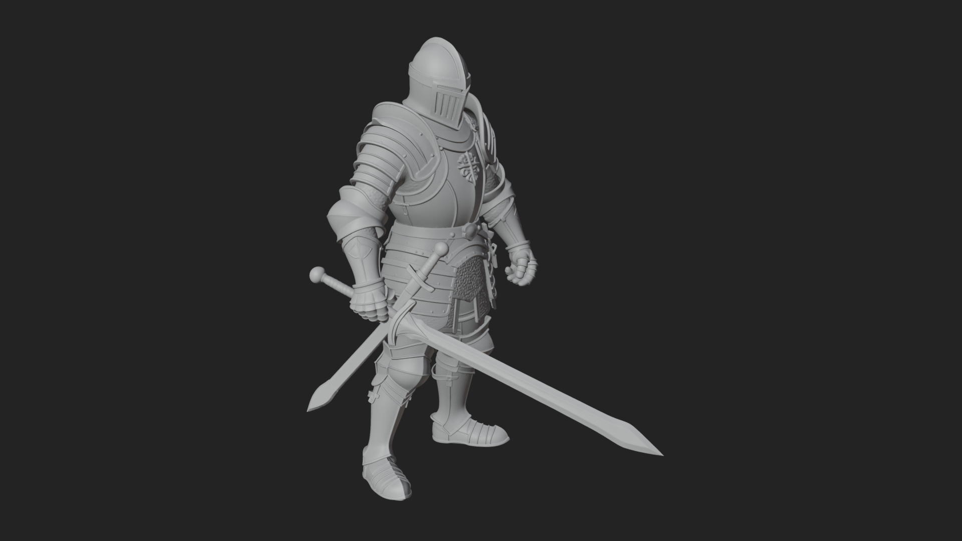 Armored Knight Statue Design 21 3D Print Model 3D Model