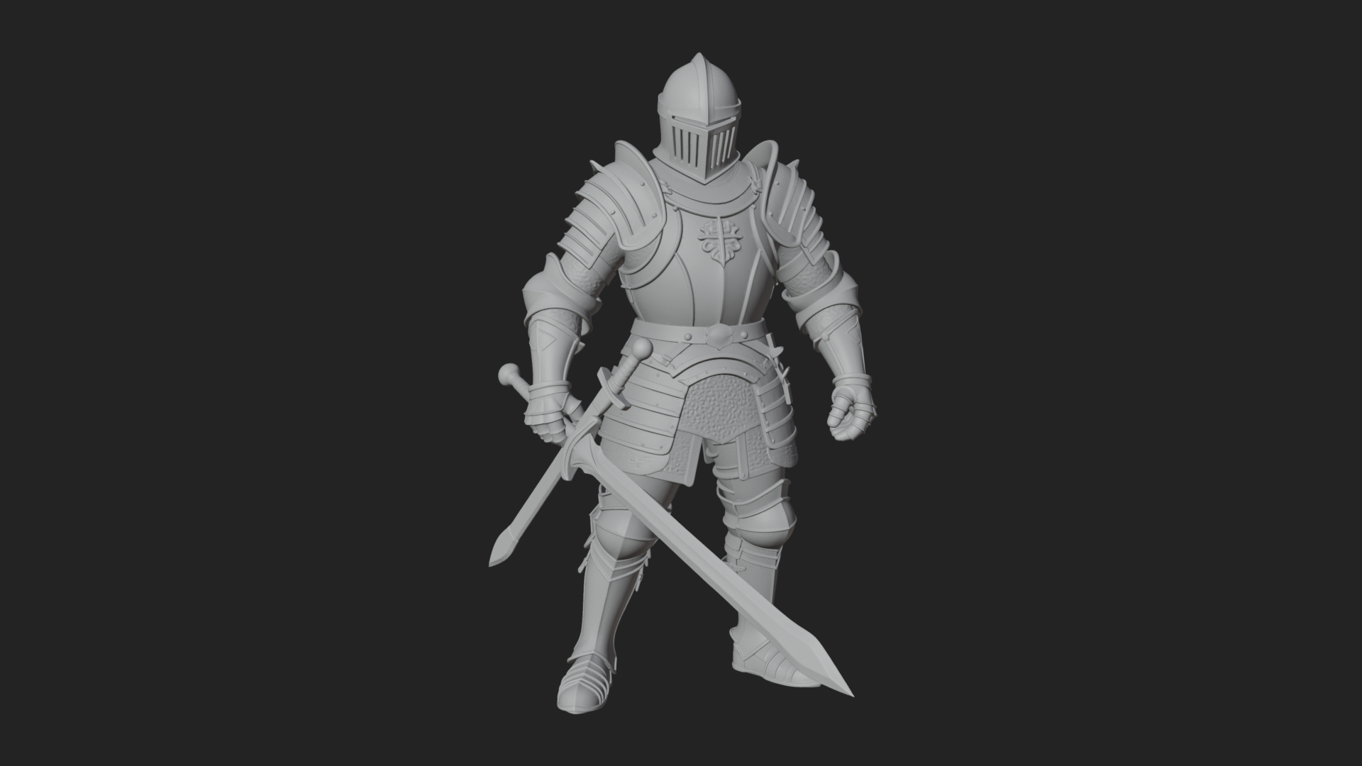 Armored Knight Statue Design 21 3D Print Model 3D Model