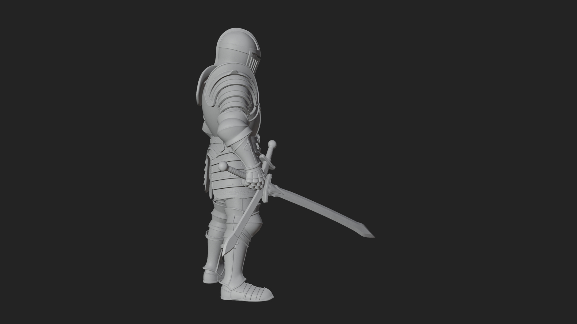 Armored Knight Statue Design 21 3D Print Model 3D Model