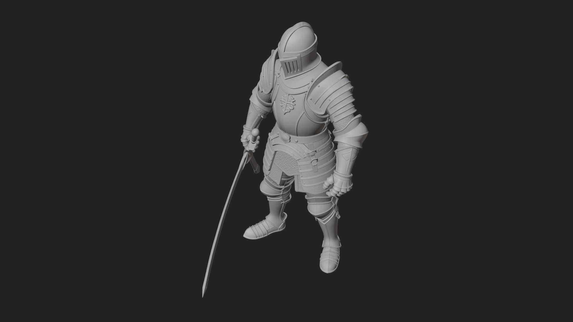 Armored Knight Statue Design 21 3D Print Model 3D Model