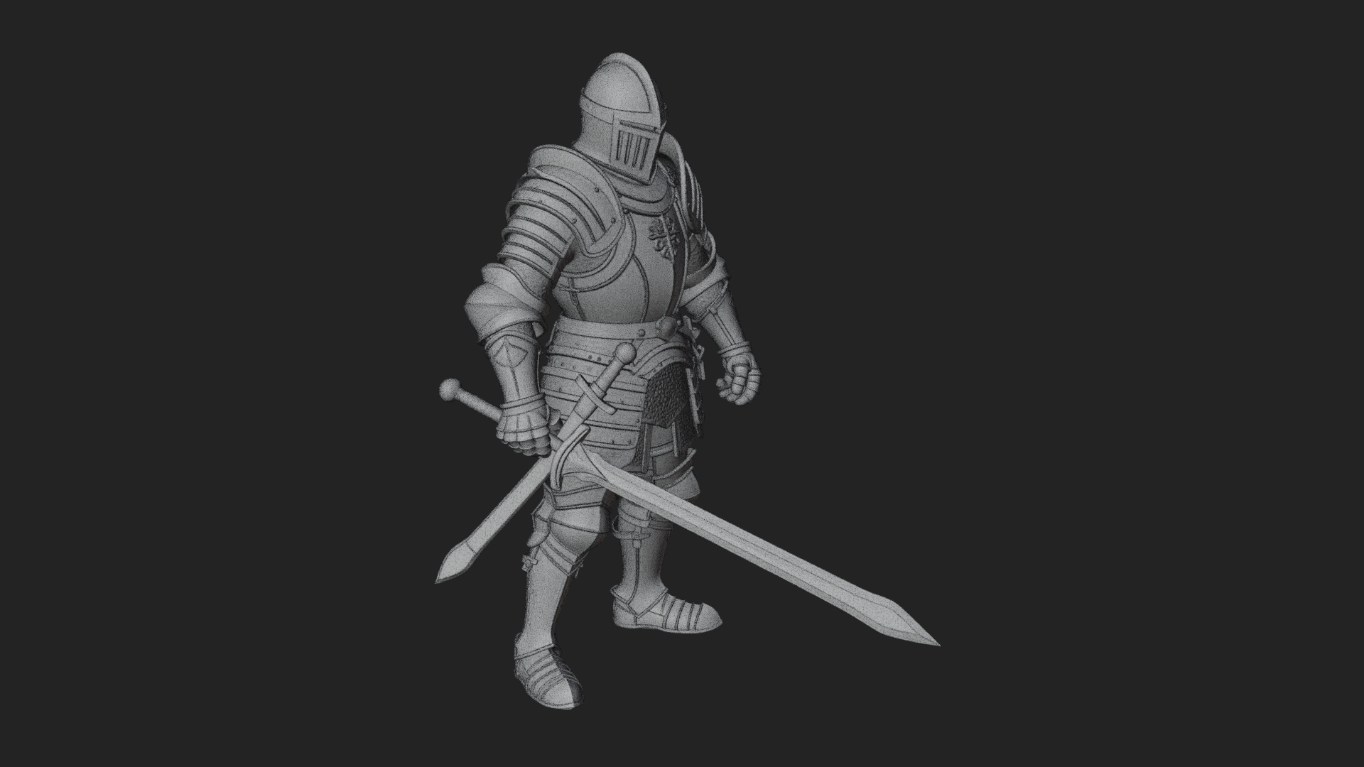 Armored Knight Statue Design 21 3D Print Model 3D Model