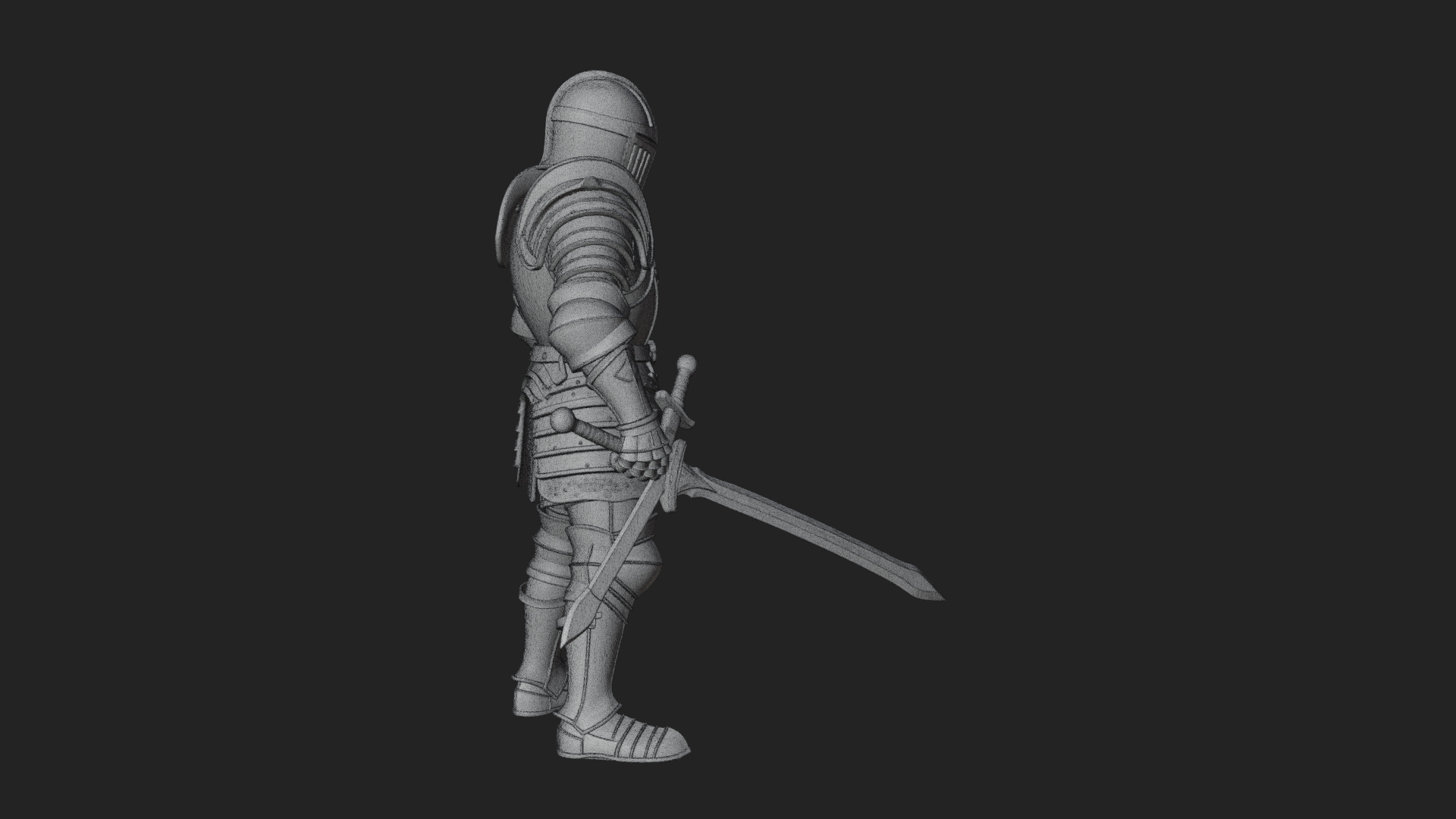 Armored Knight Statue Design 21 3D Print Model 3D Model