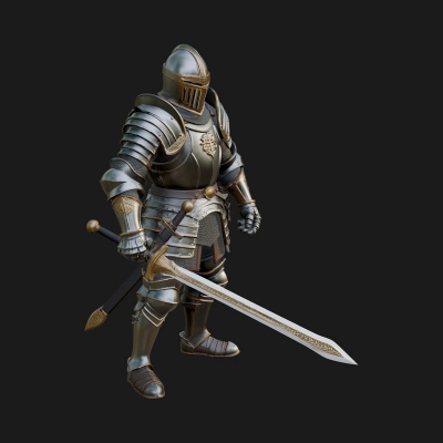 Armored Knight Statue Design 21 3D Print Model