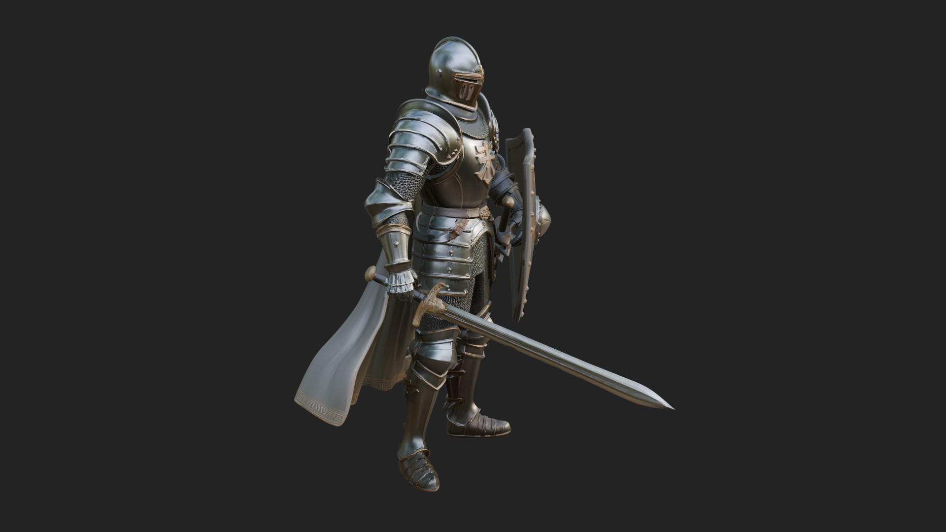Armored Knight Statue Design 22 3D Print Model 3D Model