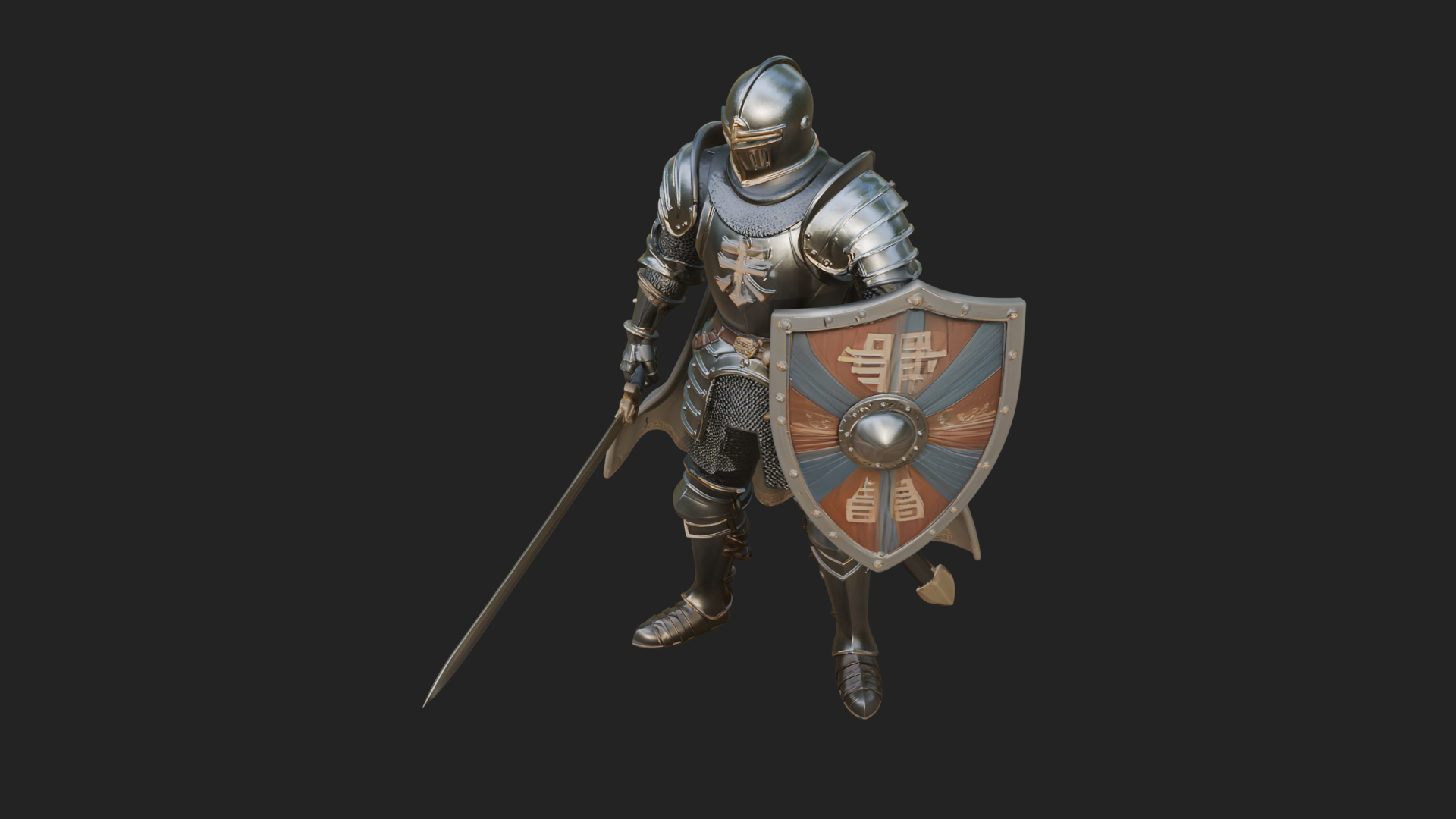 Armored Knight Statue Design 22 3D Print Model 3D Model