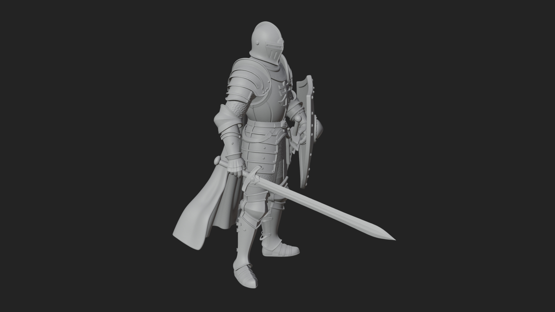 Armored Knight Statue Design 22 3D Print Model 3D Model