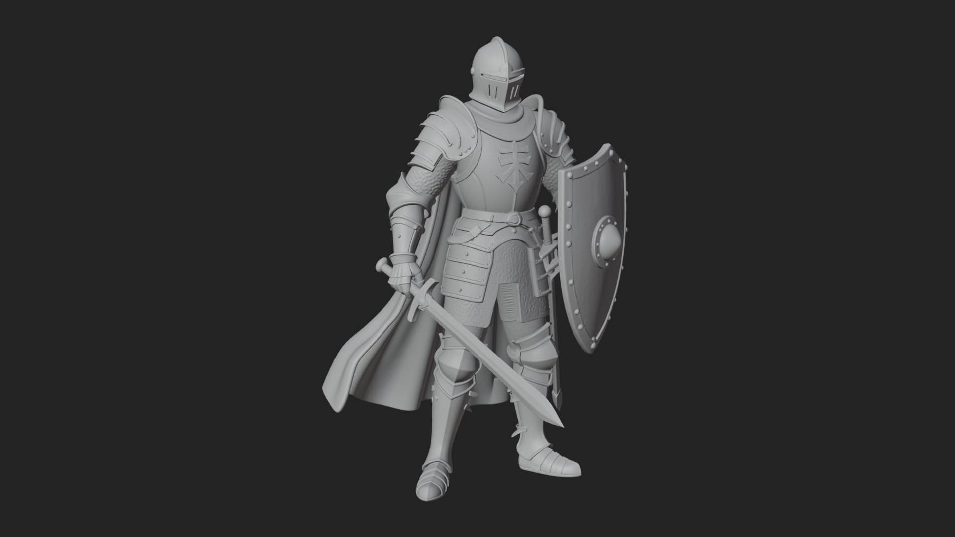 Armored Knight Statue Design 22 3D Print Model 3D Model