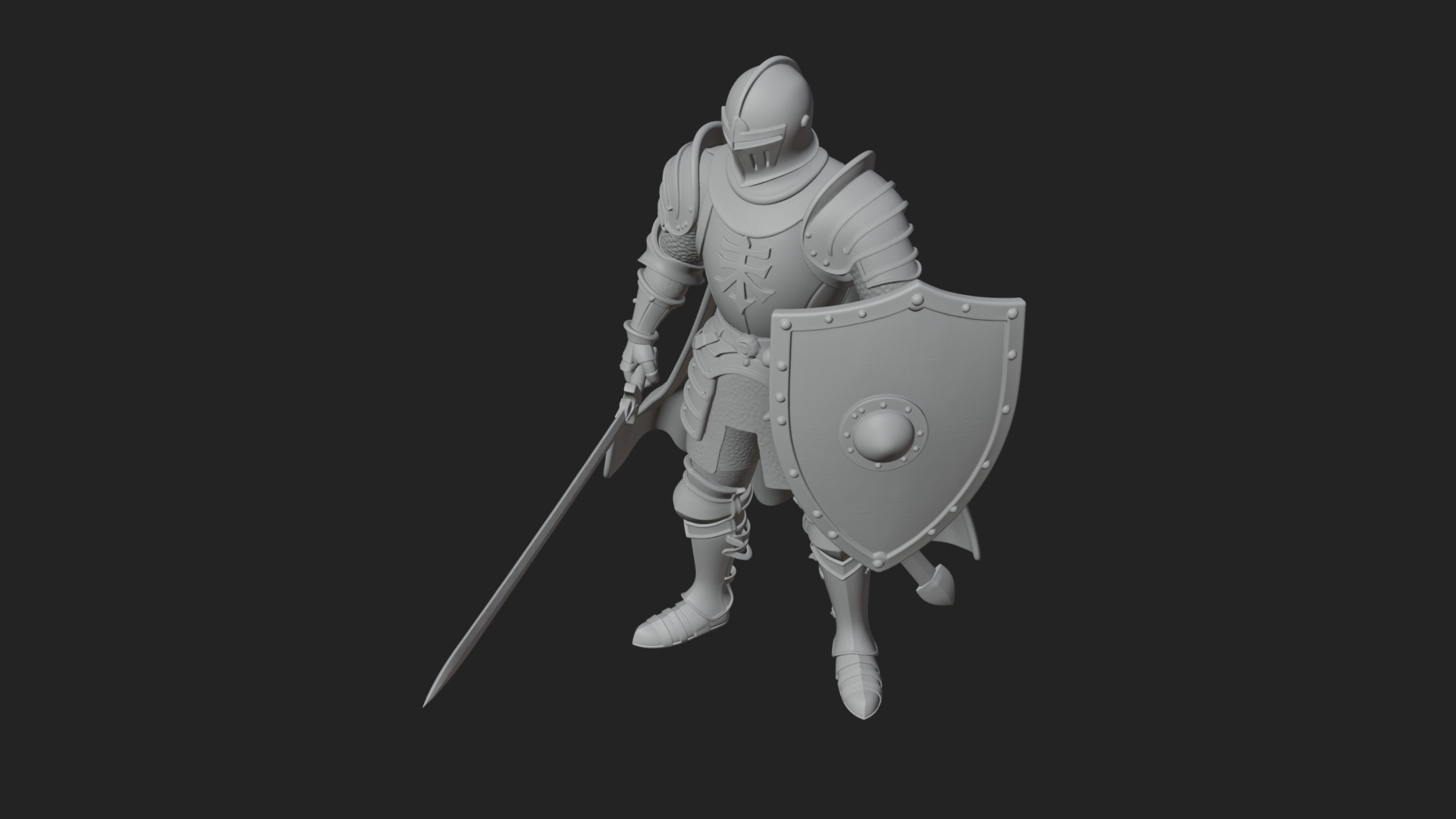 Armored Knight Statue Design 22 3D Print Model 3D Model