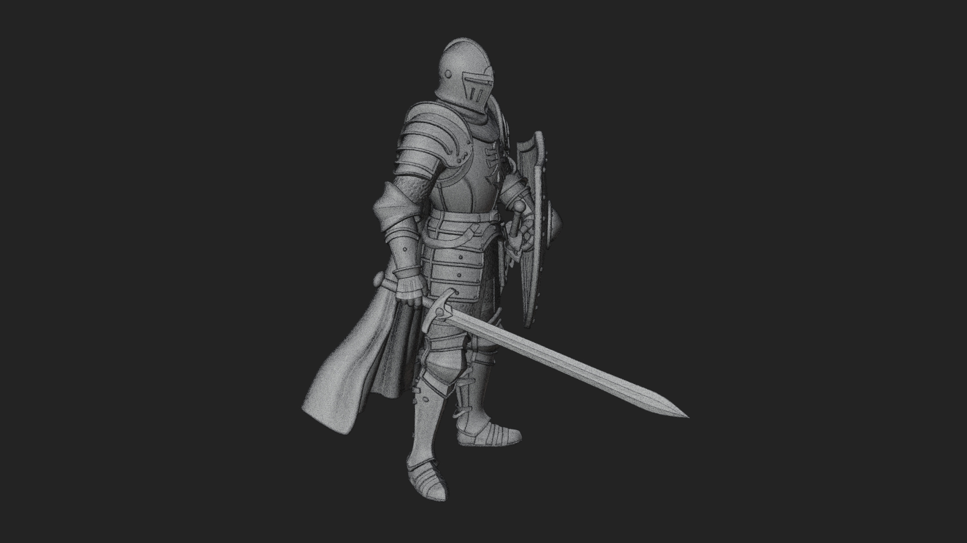 Armored Knight Statue Design 22 3D Print Model 3D Model