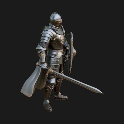 Armored Knight Statue Design 22 3D Print Model