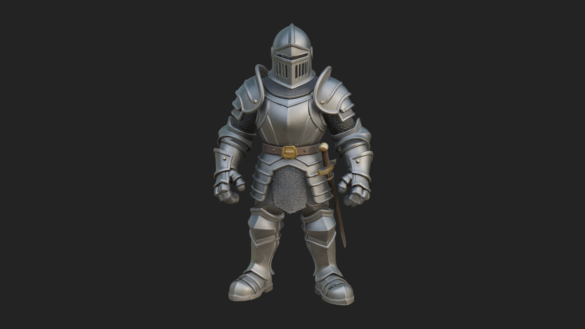 Armored Knight Statue Design 24 3D Print Model 3D Model