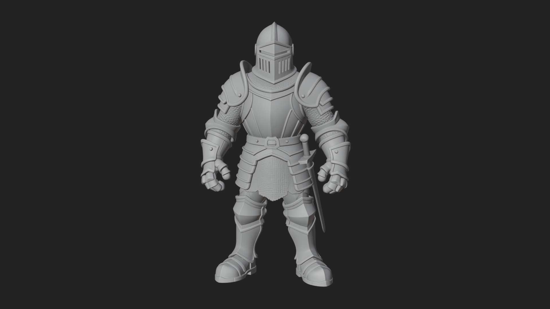 Armored Knight Statue Design 24 3D Print Model 3D Model
