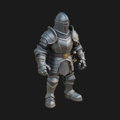 Armored Knight Statue Design 24 3D Print Model