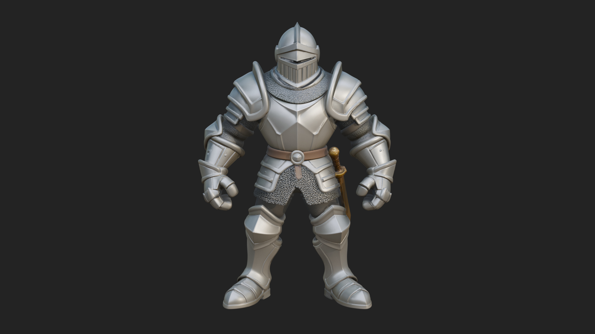 Armored Knight Statue Design 25 3D Print Model 3D Model