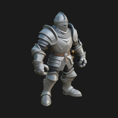 Armored Knight Statue Design 25 3D Print Model